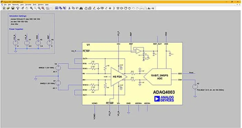 1721355912935346.png 图 5:ADI 为使用差分输入配置的 ADAQ4003 提供 LTspice 仿真模型.png