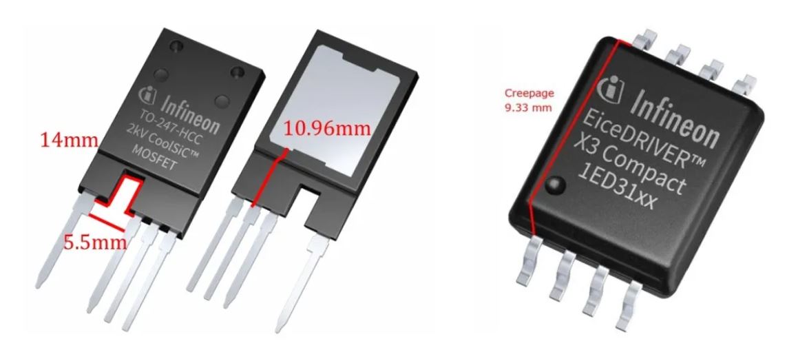1722928327304169.jpg 图2. 2000V SiC MOSFET和X3门极驱动器及其绝缘距离.JPG