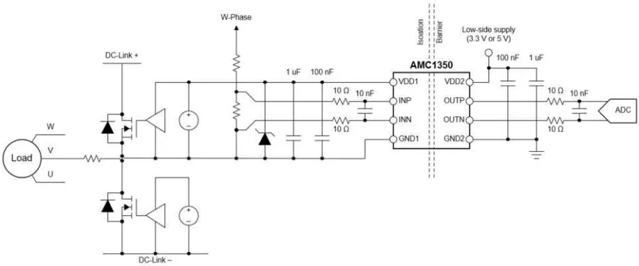 1750648639607815.png 图 4:带有浮动电源的 AMC1350 隔离式放大器.png