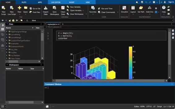 MATLAB 最新版桌面包含深色主题和用于编码及软件开发任务的新侧栏面板.jpg